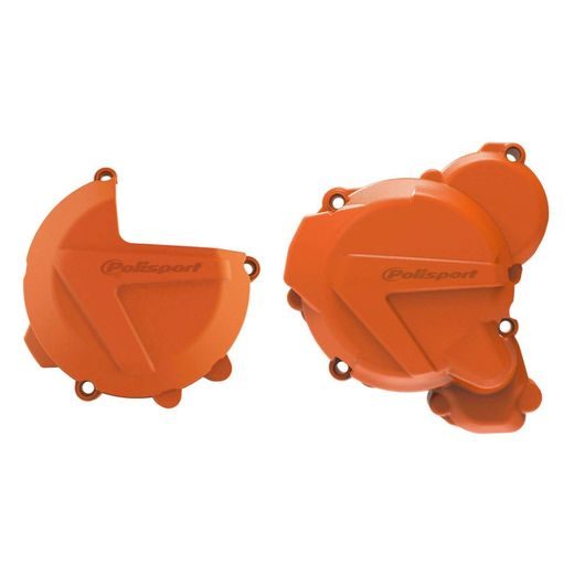 CLUTCH AND IGNITION COVER PROTECTOR KIT POLISPORT 90969 ORANŽNA
