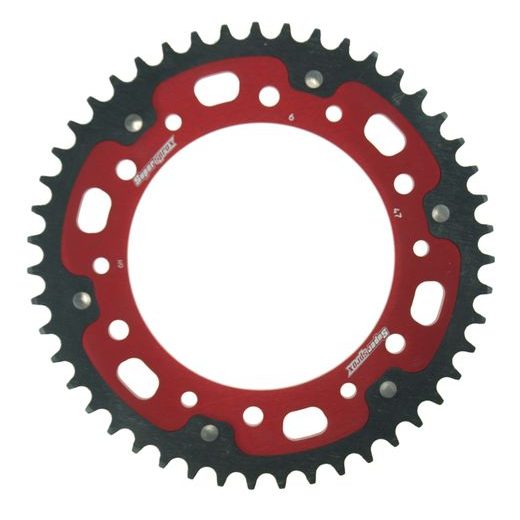 REAR SPROCKET SUPERSPROX STEALTH RST-6:47-RED RDEČ 47T, 525