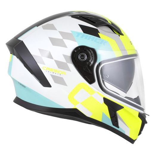 INTEGRALNA ČELADA CASSIDA ORBIT TRACK WHITE/YELLOW FLUO/TURQUOISE/BLACK S