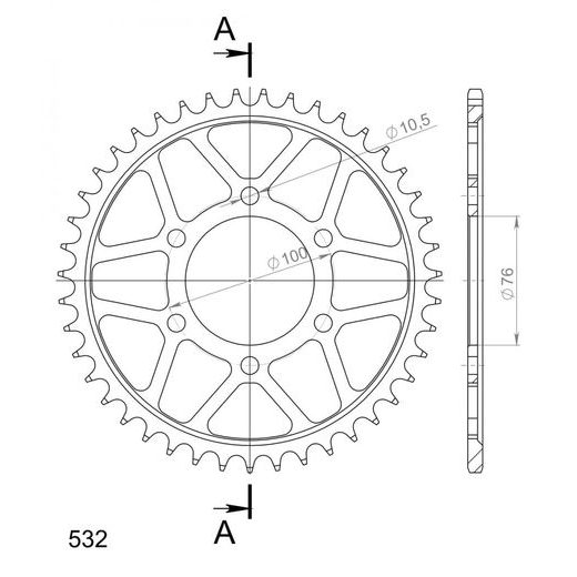 VERIŽNI SET EK - SREBRNA CHAIN 530 SRX, X-RING (X, NX, QX, XS), CHK FRONT SPROCKET SUPERSPROX, CHK REAR SPROCKET SUPERSPROX ZA SUZUKI GSX S KATANA 750 1984-1986