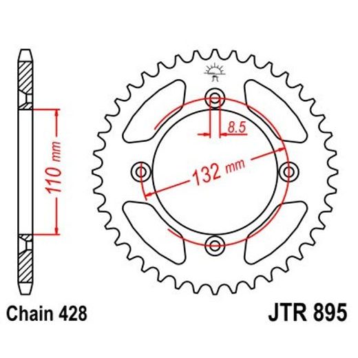 VERIŽNI SET EK - SREBRNA CHAIN 428 SHDR, NON-SEALED, CHK FRONT SPROCKET JT, CHK REAR SPROCKET JT ZA HUSQVARNA TC 85 2018-2024
