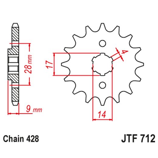 VERIŽNI SET EK - ZLAT CHAIN 428 SRX, X-RING (X, NX, QX, XS), CHK FRONT SPROCKET JT, CHK REAR SPROCKET JT ZA APRILIA RS 125 4T 2017-2020