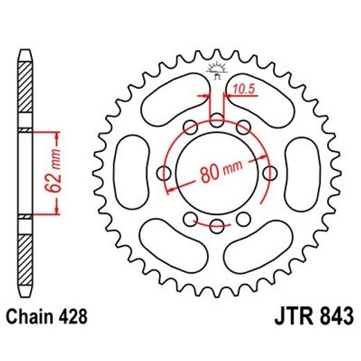 VERIŽNI SET EK - SREBRNA CHAIN 428 SRO, O-RING, CHK FRONT SPROCKET JT, CHK REAR SPROCKET JT ZA YAMAHA RT 180 1990-1993