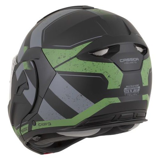 INTEGRALNA ČELADA CASSIDA MULTIFLIP KORP BLACK MATT/GREEN/GRAY S