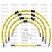 STANDARD FRONT BRAKE HOSE KIT VENHILL POWERHOSEPLUS KAW-10006F-YE (5 CEVI V KOMPLETU) YELLOW HOSES, CHROMED FITTINGS