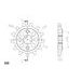VERIŽNI SET EK - SREBRNA CHAIN 520 DEX, X-RING (X, NX, QX, XS), CHK FRONT SPROCKET SUPERSPROX, CHK REAR SPROCKET SUPERSPROX STEALTH ZA YAMAHA TT-R 230 2005-2025
