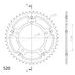 REAR SPROCKET SUPERSPROX STEALTH RST-1793:46-GLD ZLATA 46T, 520