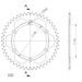 REAR ALU SPROCKET SUPERSPROX RAL-1512:46-RED RDEČ 46T, 520