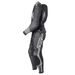 2PCS LEATHER SUIT GMS GR-1 ZG70000 BLACK-GREY-WHITE 114H