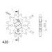 VERIŽNI SET D.I.D CHAIN - SREBRNA CHAIN 420 D, NON-SEALED, CHK FRONT SPROCKET SUPERSPROX, CHK REAR SPROCKET JT ZA APRILIA RS 50 2006-2013