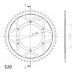 VERIŽNI SET EK - ZLAT CHAIN 520 MRD, NON-SEALED, CHK FRONT SPROCKET SUPERSPROX, CHK REAR SPROCKET SUPERSPROX ZA HONDA CR 125 R 1983-1984