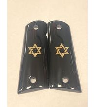 Střenky KSD Colt 1911 Govt. & Commander Full Size černý akrylát Davidova hvězda zlatá