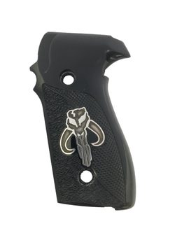 Střenky KSD Sig Sauer P228/229 černý akrylát se stříbrným motivem