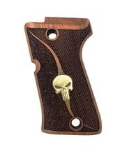 Střenky KSD Beretta 92 Compact ořech s lebkou ze stříbra "Punisher"