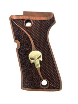 Střenky KSD Beretta 92 Compact ořech s lebkou ze stříbra "Punisher"