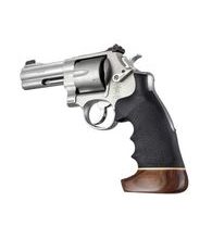 Střenky Hogue Smith & Wesson N rám round butt černé s dřevěnou botkou