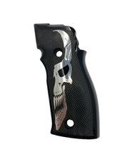 Střenky KSD Sig Sauer P226 SAO, X-Five a X-Six černý akrylát se stříbrným motivem