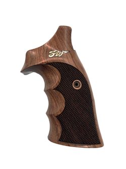 Střenky KSD Smith & Wesson K/L rám round butt ořech se stříbrným logem