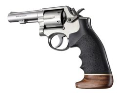 Střenky Hogue Smith & Wesson K/L square butt černé s dřevěnou botkou