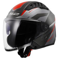 LS2 HELMETS LS2 OF600 COPTER II DISTON GREY RED-06