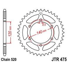 ŘETĚZOVÁ ROZETA JT JTR 475-44 44 ZUBŮ, 520