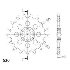 ŘETĚZOVÉ KOLEČKO SUPERSPROX CST-1423:16 16 ZUBŮ, 520