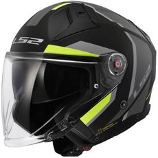 LS2 HELMETS LS2 OF603 INFINITY II FOCUS M.BLACK H-V YELL.-06