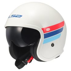 LS2 HELMETS LS2 OF599 SPITFIRE II RETRO WHITE BLUE RED-06