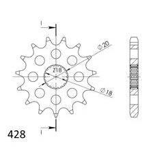 ŘETĚZOVÉ KOLEČKO SUPERSPROX CST-426:14 14 ZUBŮ, 428