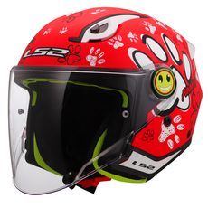 LS2 HELMETS LS2 OF622 FUNNY II PAWS RED