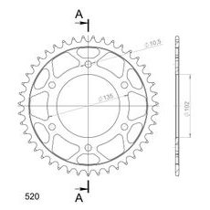 ŘETĚZOVÁ ROZETA SUPERSPROX RFE-401:43-BLK ČERNÝ 43 ZUBŮ, 520