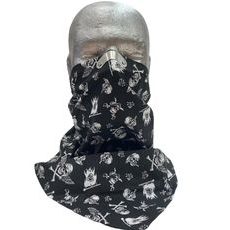 BIKERSMODE ŠÁTEK NA NOS TŘÍCÍPÝ S KLIPSOU LEBKY PIRÁT BLACK/WHITE