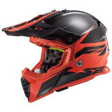 LS2 HELMETS LS2 MX437 FAST EVO ROAR MATT BLACK RED