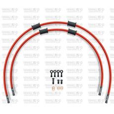 RACE HADICE PŘEDNÍ BRZDY SADA VENHILL POWERHOSEPLUS YAM-10001FB-RD (2 HADICE V SADĚ) ČERVENÉ HADICE, ČERNÉ KONCOVKY