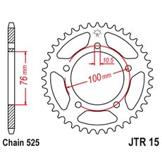Řetězová rozeta JT JTR 15-44 44 zubů, 525