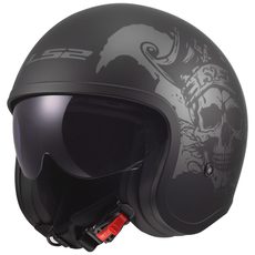 LS2 HELMETS LS2 OF599 SPITFIRE II WILLY BLACK GREY-06