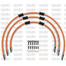 STANDARD HADICE PŘEDNÍ BRZDY SADA VENHILL POWERHOSEPLUS KAW-10004FB-OR (3 HADICE V SADĚ) ORANŽOVÉ HADICE, ČERNÉ KONCOVKY