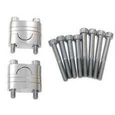 VYVÝŠENÍ / KLEMY ŘIDÍTEK SADA (PRŮMĚR 22MM) VČETNĚ ŠROUBŮ SILVER