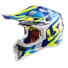 LS2 HELMETS LS2 MX470 SUBVERTER NIMBLE WHITE BLUE H-V YELLOW