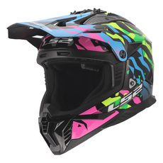 LS2 HELMETS LS2 MX708 FAST II GROTESK BLUE PINK GREEN-06