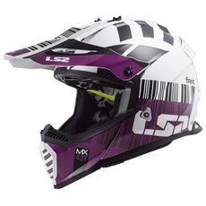 LS2 Helmets LS2 MX437 FAST EVO XCODE GLOSS WHITE VIOLET
