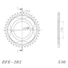 ŘETĚZOVÁ ROZETA SUPERSPROX RFE-282:34-BLK ČERNÝ 34 ZUBŮ, 530
