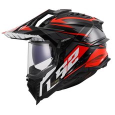 LS2 HELMETS LS2 MX701 EXPLORER SPIRE BLACK TITANIUM RED-06