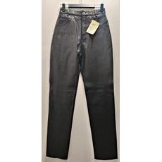 PGI klasické kožené kalhoty rovné BLACK