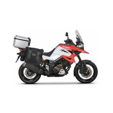 KOMPLETNÍ SADA SEDLOVÝCH BRAŠEN SHAD TERRA TR40 A HLINÍKOVÉHO 55L VRCHNÍHO KUFRU, VČETNĚ MONTÁŽNÍ SADY SHAD SUZUKI DL 1000 V-STROM/ DL 1050 V-STROM