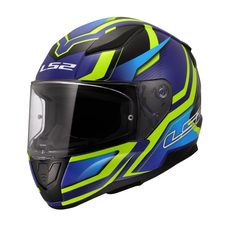 LS2 HELMETS LS2 FF353 RAPID II FLITZ H-VIS YELLOW BLUE-06