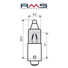 Žárovka RMS 246510025 12V 23W, 180° (10 kusů)