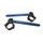 Aluminium-forged clip-ons ACCOSSATO with metal clamp composed of 2 half-rings 10 degrees inclination, blue