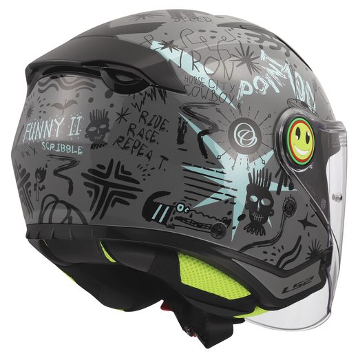 LS2 HELMETS LS2 OF622 FUNNY II SCRIBBLE GREY BLUE