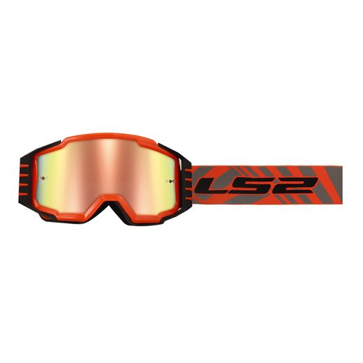 LS2 HELMETS LS2 CHARGER PRO GOGGLE H-V ORANGE WITH IRIDIUM VISOR